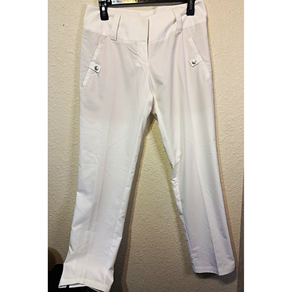 addidas ClimaLite Women's White Golf Pants Size 2 30" Inseam Mid Rise Ankle